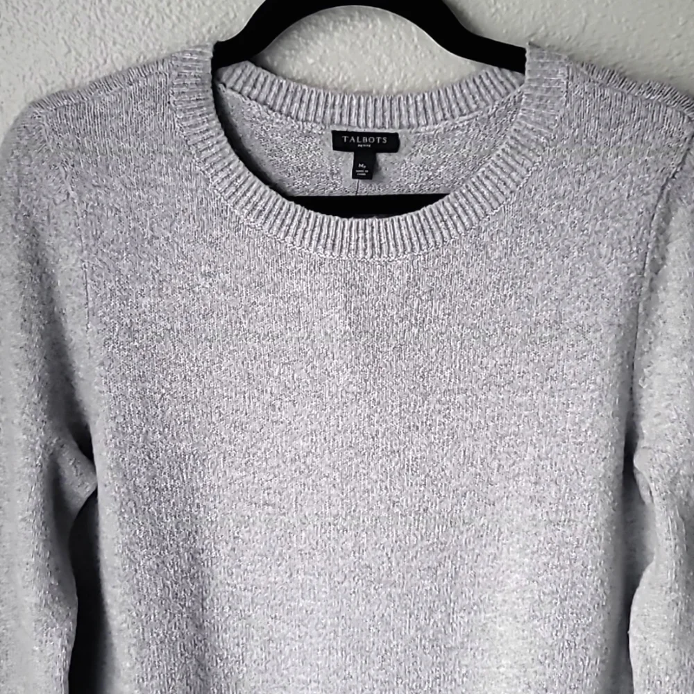 Talbots NWT Essential Knit Sweater Dress Size Medium Petite Color Heather Grey - Picture 5 of 10